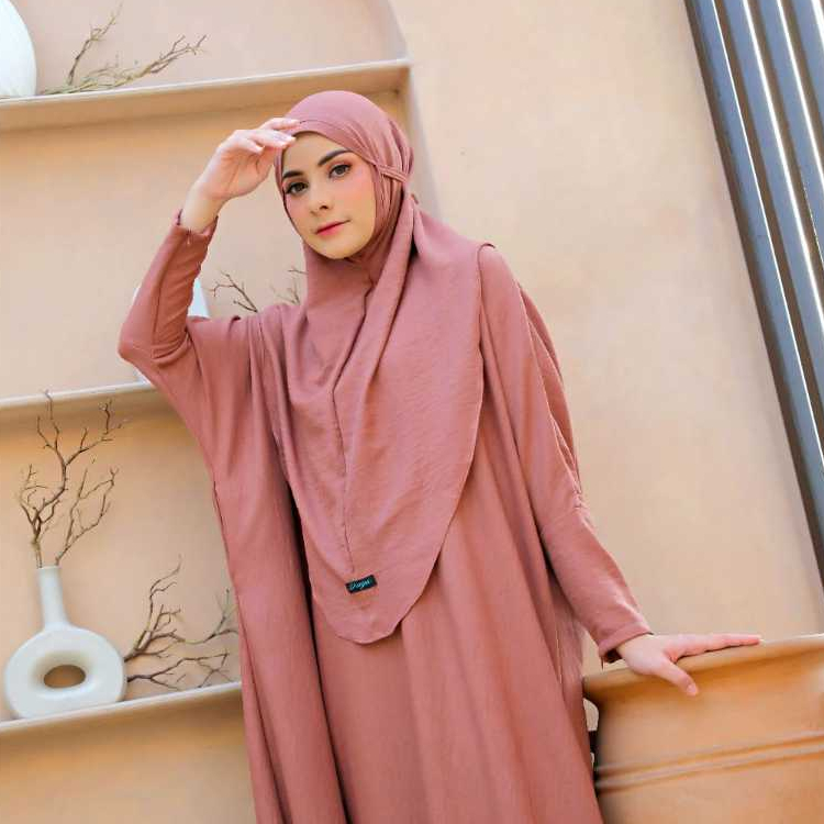 ABAYA SET KHIMAR baju muslim syari GAMIS STELAN WANITA