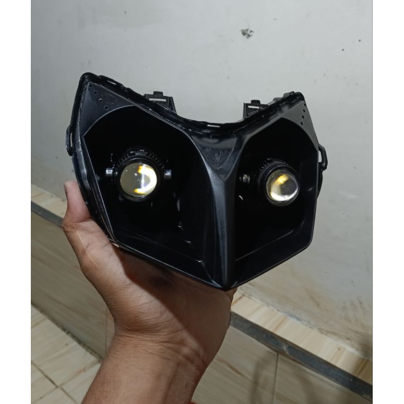 REFLEKTOR CUSTOM SUPRA X125R SUPRA 125 BATMAN CUSTOM LAMPU D2 LASER 20 WATT PUTIH-PUTIH