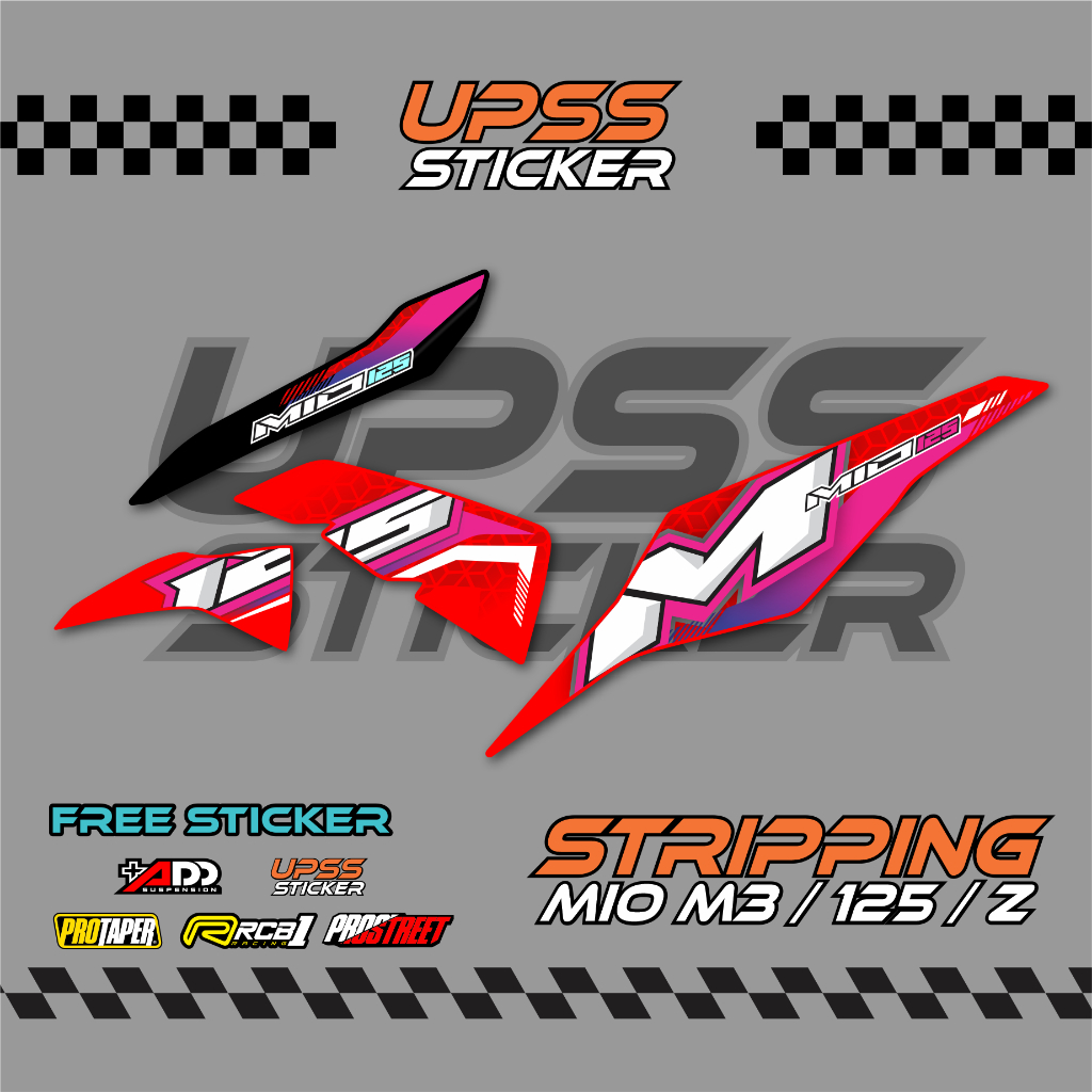 Stiker Mio M3/Z Decal Striping Standar Mio M3/Z Premium Racing Merah