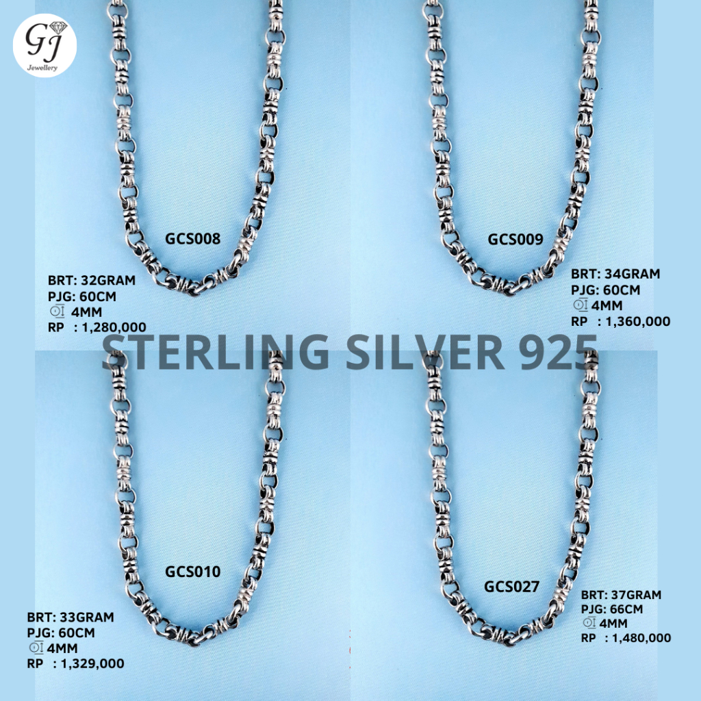 Perhiasan Perak - Kalung Perak - Rantai Kalung - Kalung Rantai Kapal - Kalung Pria Wanita Silver - K