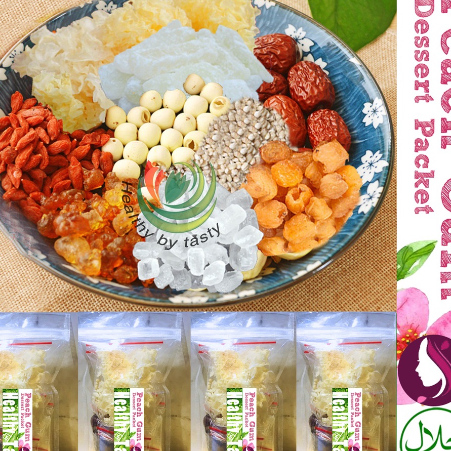 

READY STOK Paket Peach Gum Paket PEACHGUM Dessert Premium Super Lengkap Tao Jiao Minuman Collagen HALAL