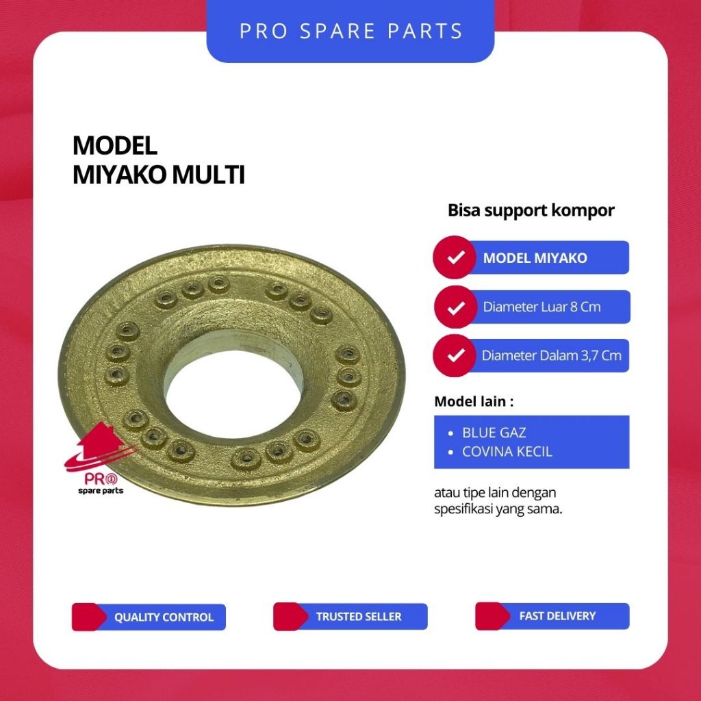Model Kuningan Kompor Gas Miyako MULTI - Burner Tungku Kompor Blue Gaz - Sparepart Kompor Gas Covina