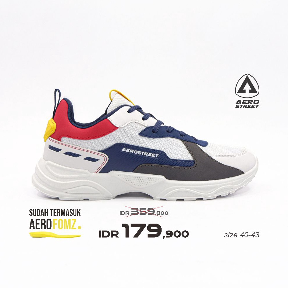Yuk di order Aerostreet 443 Riku Putih Biru Tua Merah  Sepatu Sneakers Sport 21HH31