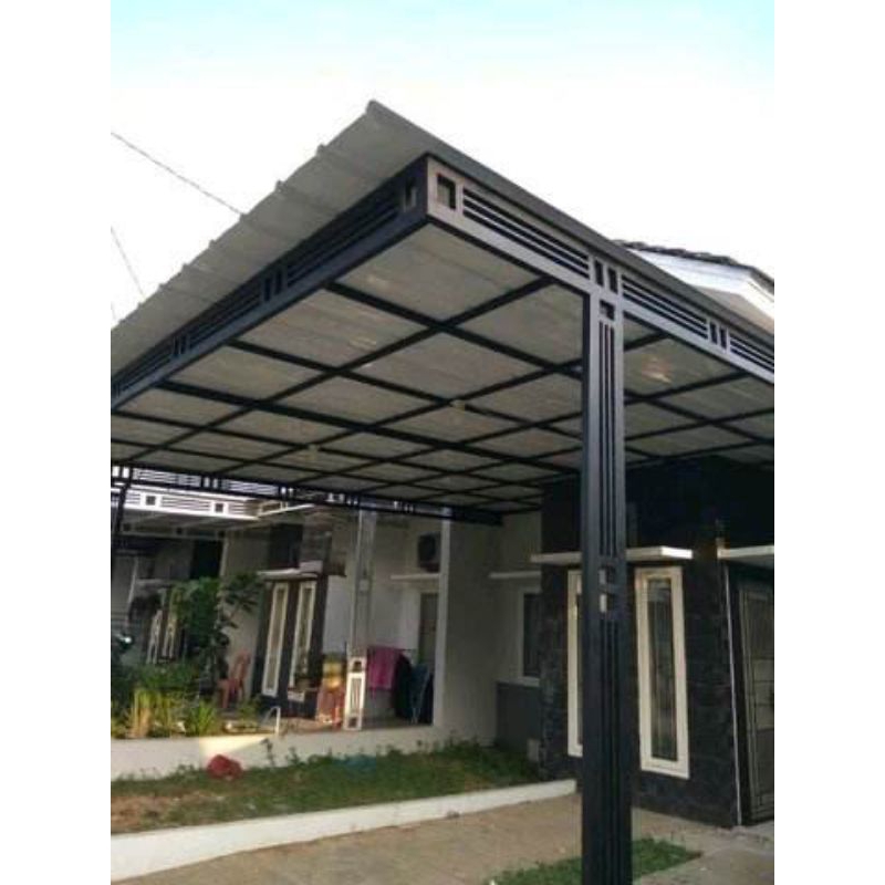 kanopi rangka bajaringan atap upvc