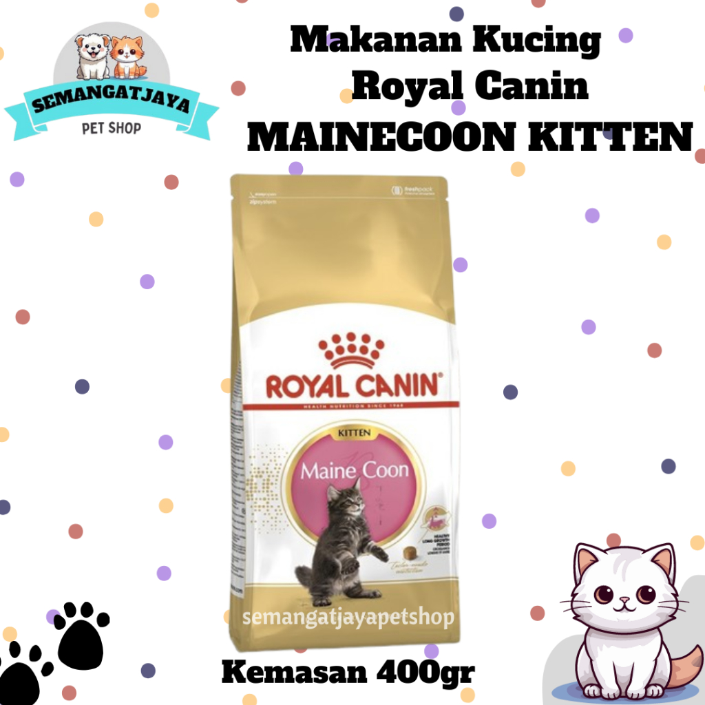 Royal Canin Maine Coon Kitten 400 Gram / Makanan Kucing Anak Mainecoon 400Gram