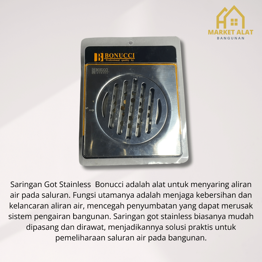Saringan Got Stainless BONUCCI SUS 304 Tebal / Kuningan Floor Drain / Saringan Got Kamar Mandi