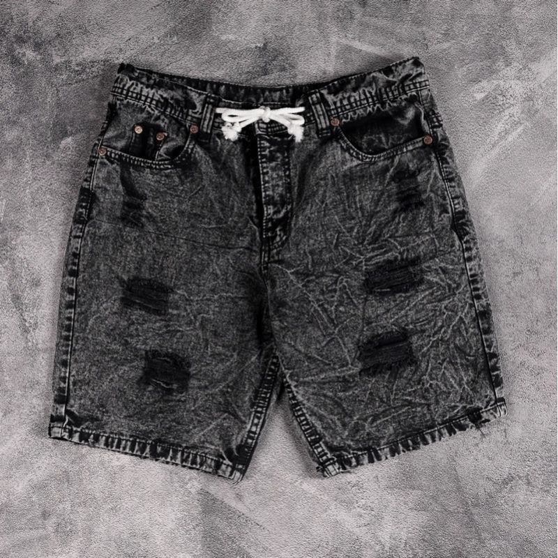 Celana Pendek Jeans Sobek Premium // Celana Sobek Snow // Celana Pria Santai // Pendek Jeans Cowok T