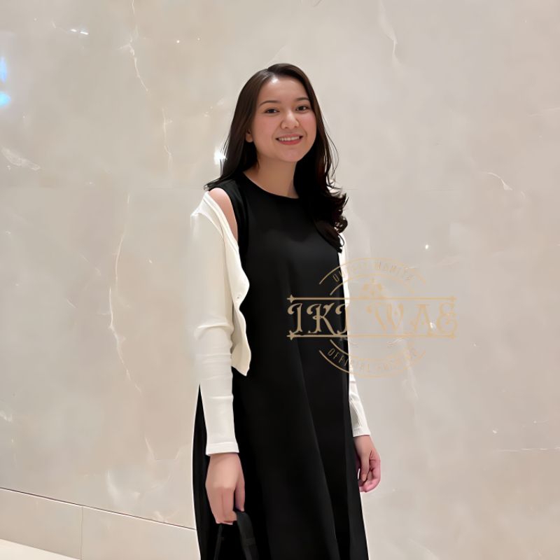 Dress Jumbo Tanpa Lengan Rayon Twill Gamis Span Busui (Inner Span)