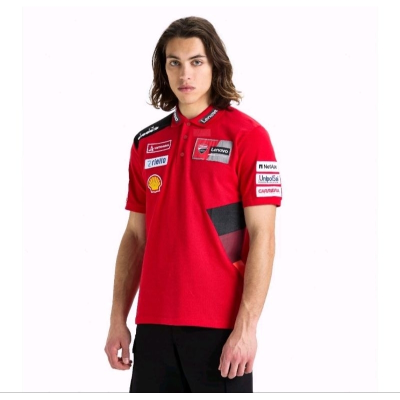 polo motogp kaos kerah motogp ducati team 2023 kemeja ducati polo ducati corse ducati lenovo
