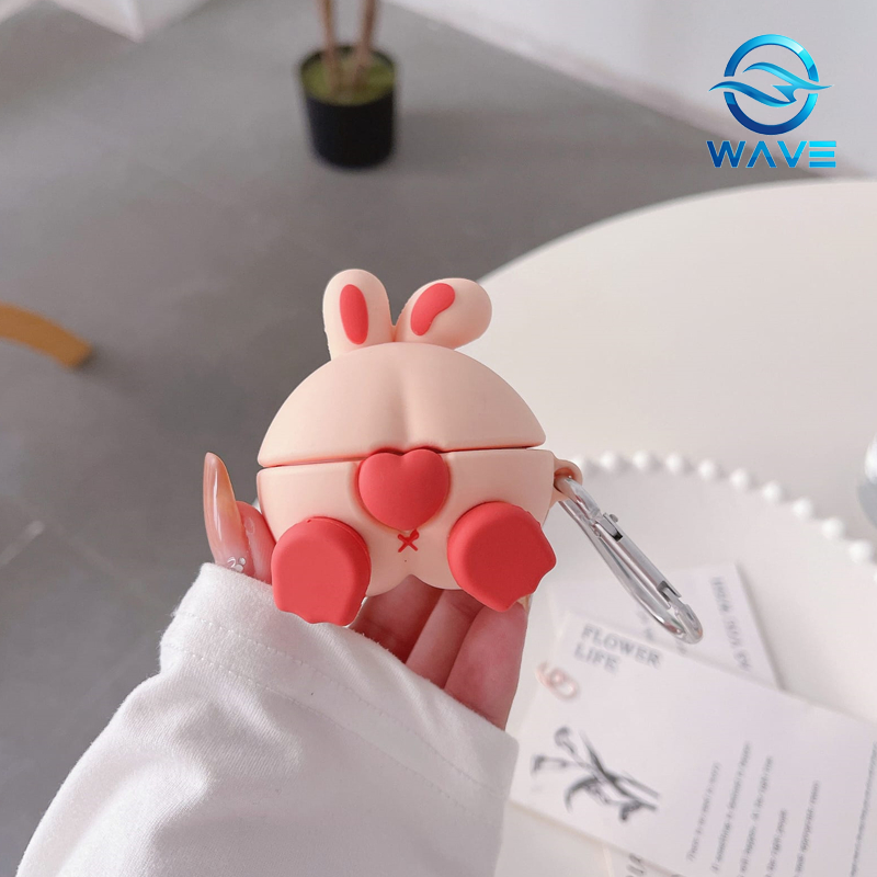 Case WM01 WM02 Baseus Encok Earphone Silikon Karakter Kartun Peach