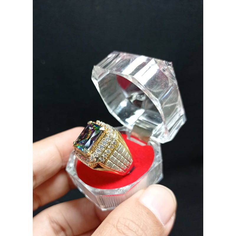 BATU PERMATA KECUBUNG PELANGI MYSTIQ QUARTZ ASLI NATURAL ORIGIN BRAZIL