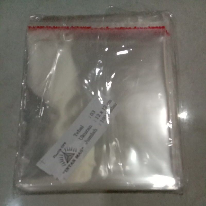 

murah!! plastik opp ukuran 12*12 cm isi 100 lembar per pack
