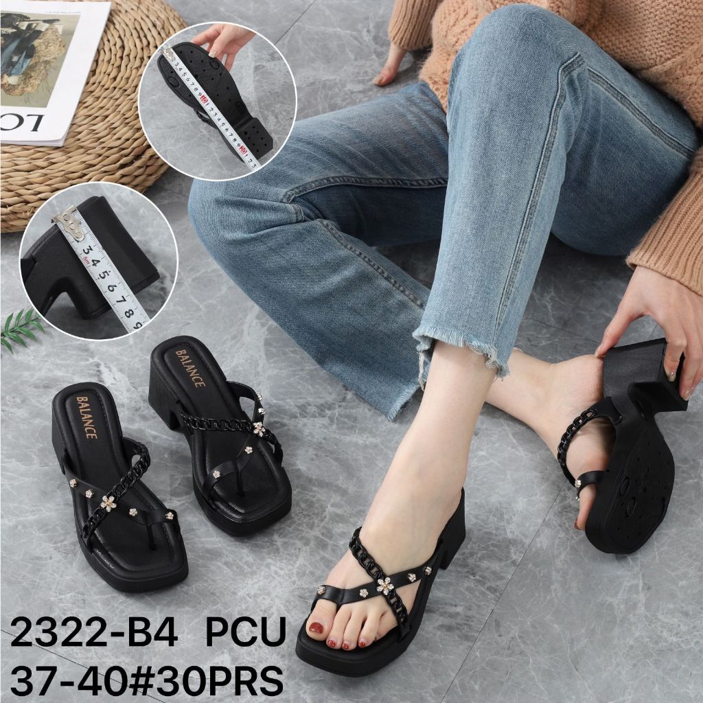 Sandal Fashion Wanita Jelly Semi Formal Balance Tali Silang Motif Pernak Pernik Bunga Sandal Selop 2