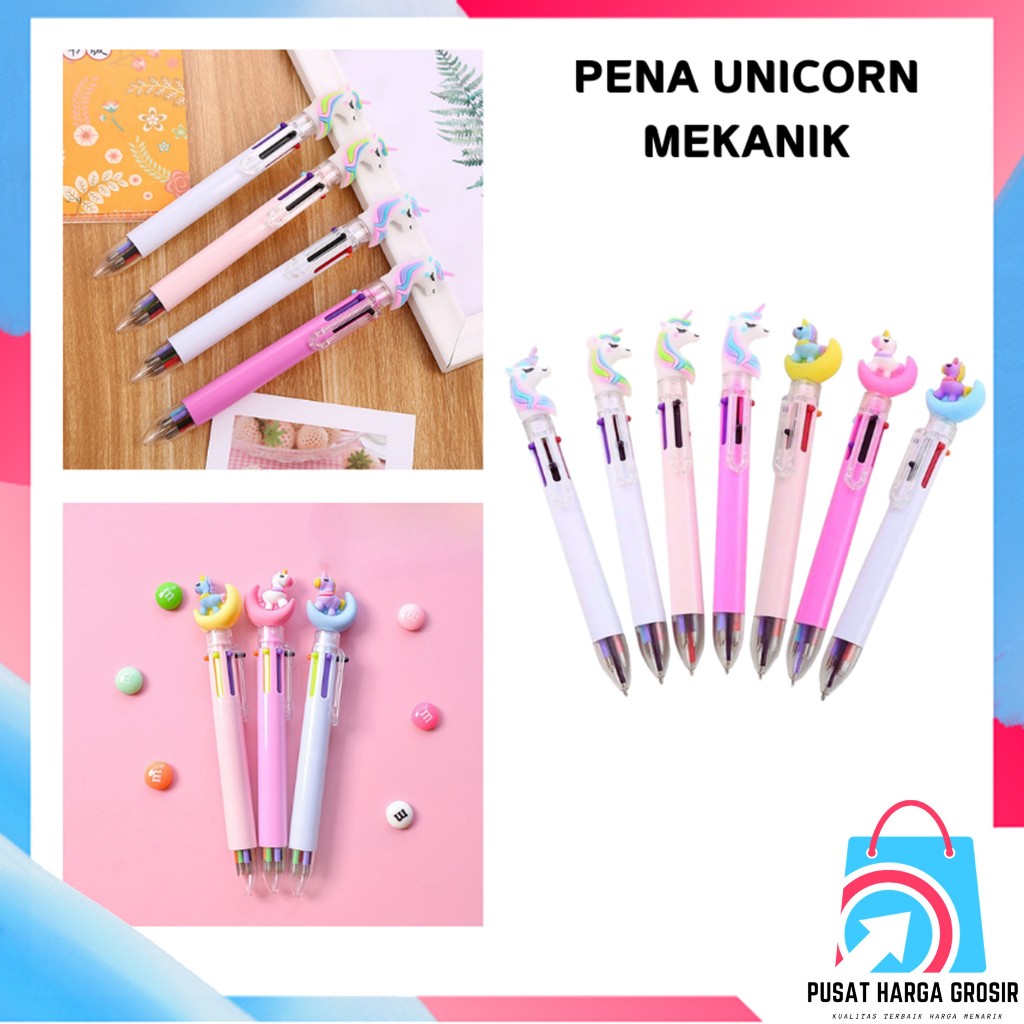 

PHG - Pena Karakter Mekanik 6 Warna Unicorn Full Moon Pulpen Karakter Unicorn Warna Warni Pulpen Unicorn Multicolor Pulpen Lucu Alat Tulis Sekolah ATK Murah t