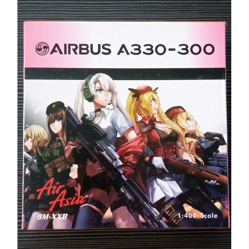 Diecast Pesawat Air Asia Anime Series AIrbus A330-300 Skala 1:400 Merek Phoenix
