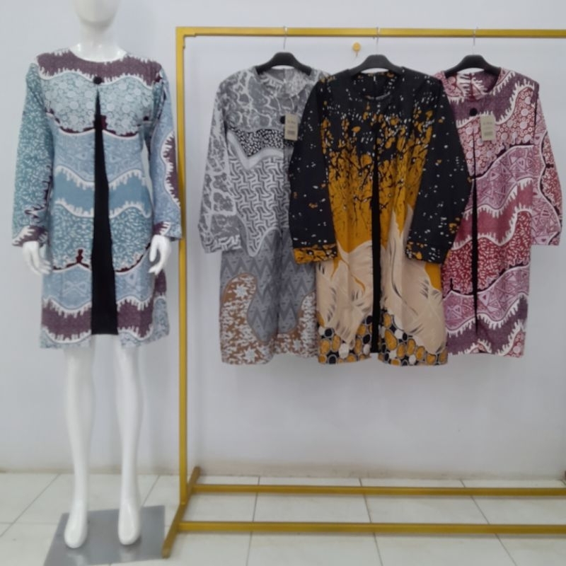 Tunik batik Rompi wanita kekinian - Atasan batik kerja wanita terbaru
