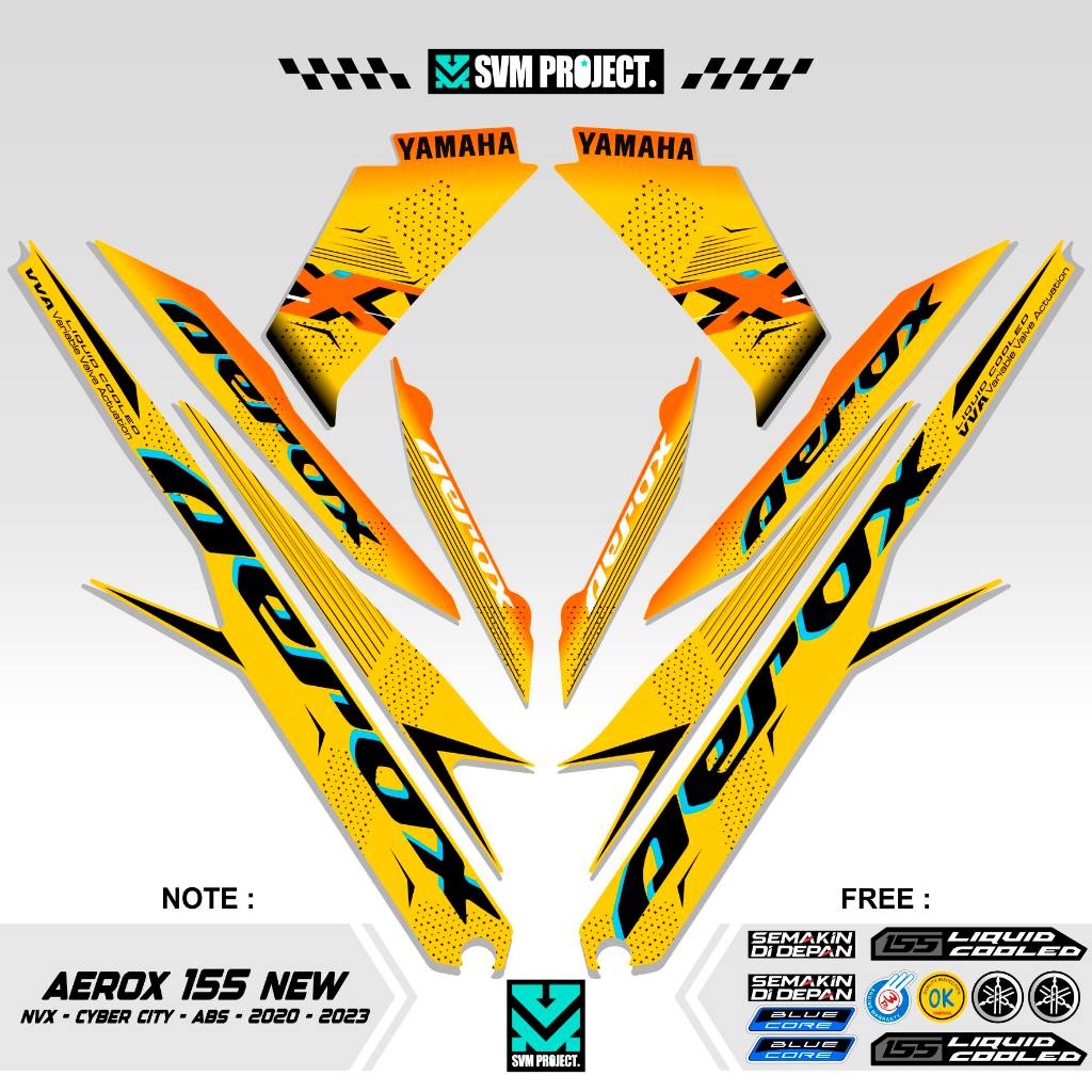 STRIPING AEROX 155 NEW CYBER CITY MOTIF 5 / STIKER AEROX 155 CONNECTED / STICKER AEROX 155 CONNECTED
