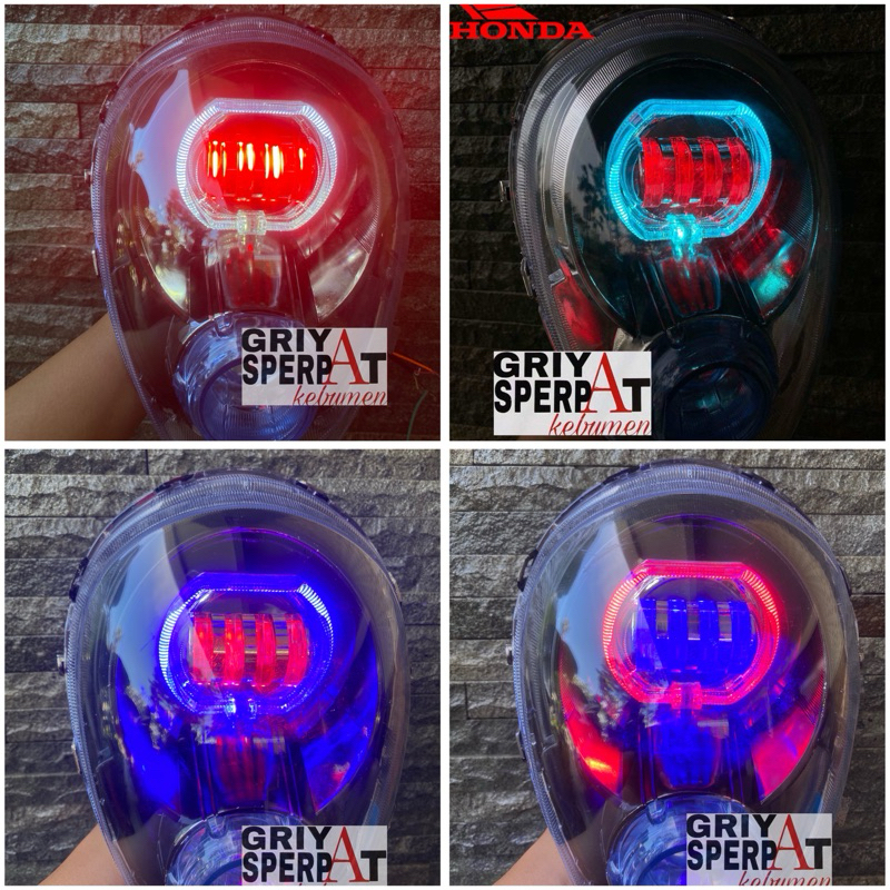 LAMPU DEPAN SCOOPY BILED LED PROJIE SUPER TERANG