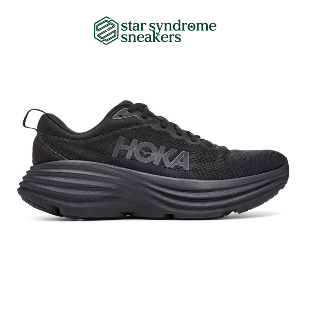 Hoka One One Bondi 8 Men's Road Running Shoes - Full Black