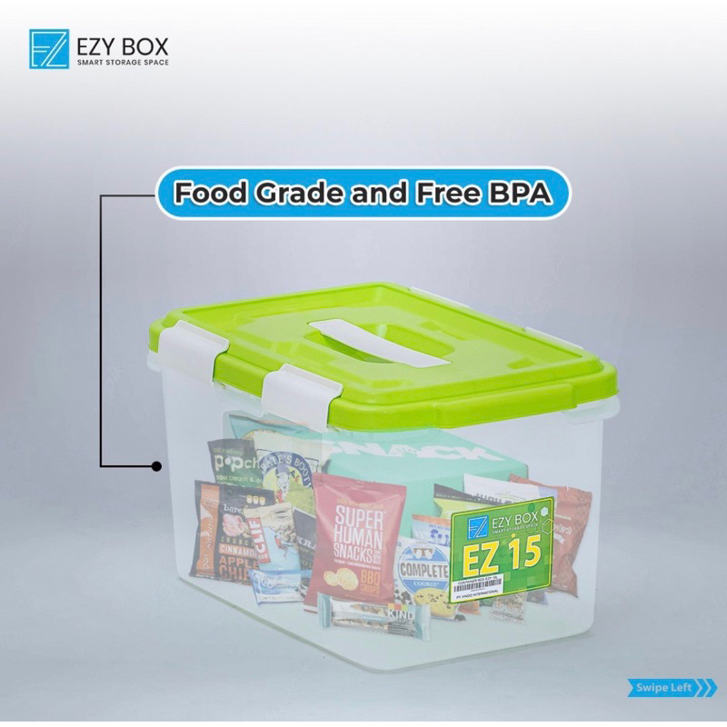 Container Box Plastik Ezy Cb 15 Liter Kontainer box murah Transparan Kotak Penyimpanan Barang Serbag