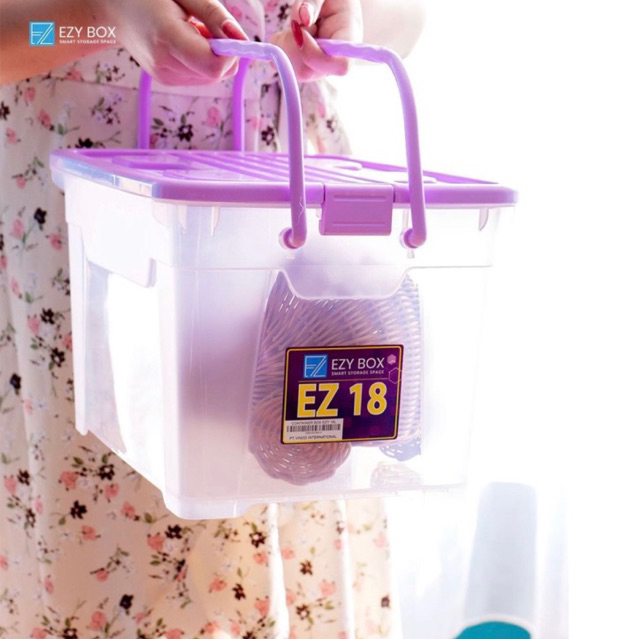 Box Container Plastik Ezy Cb 18 Liter Kontainer box murah Transparan Kotak Penyimpanan Barang Serbag