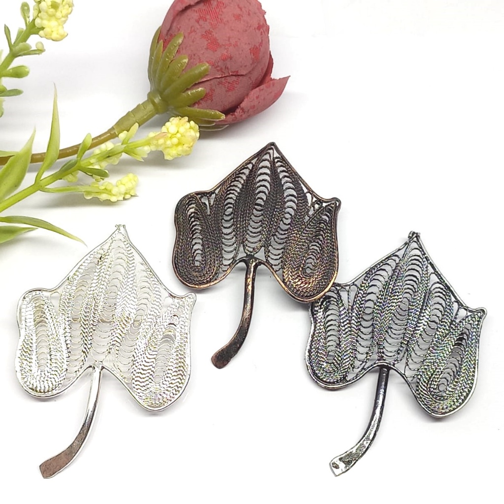 Bros Filigree Kebaya Jilbab Handmade Tembaga Krom Perak Asli Kotagede ID046