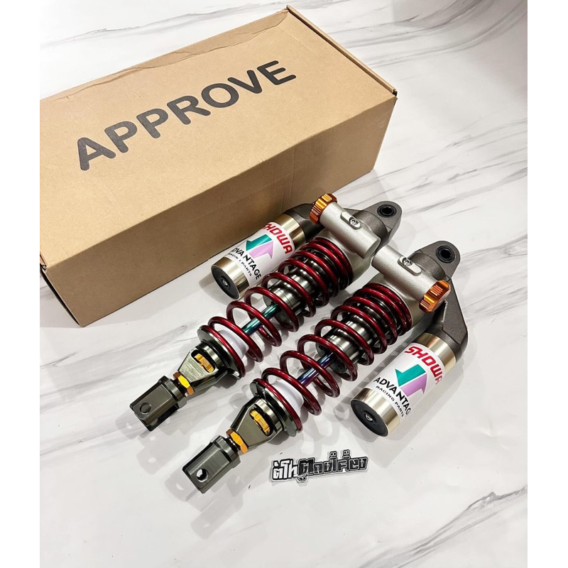 Shock showa cnc maroon & blue size 340mm pcx lokal nmax dll