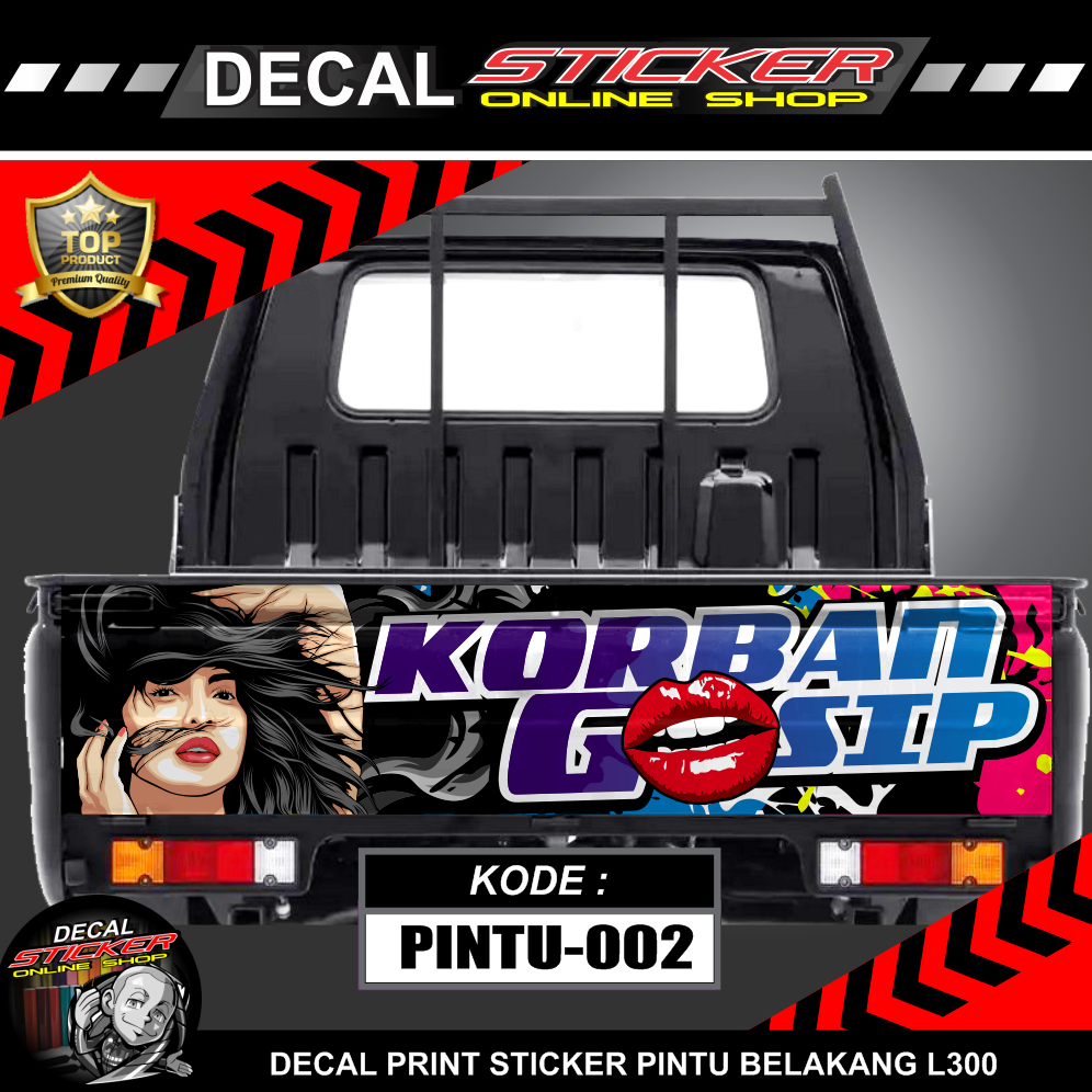 Decal sticker  pintu belakang pick up L.300 motif keren
