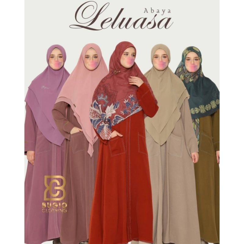 LELUASA DRESS BUGIO |GAMIS SYARI CRINCLE POLOS