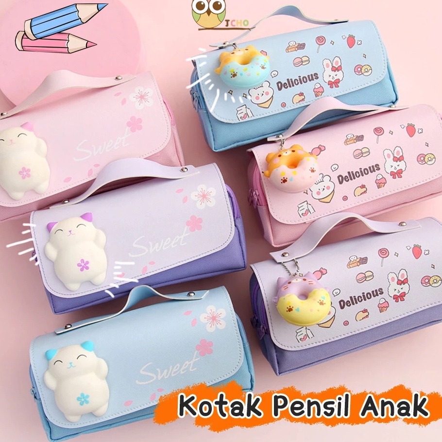 

XC26619 JCHO Kotak Pensil Dekompresi Perempuan Lucu LembutTempat Pensil Squishy 3D