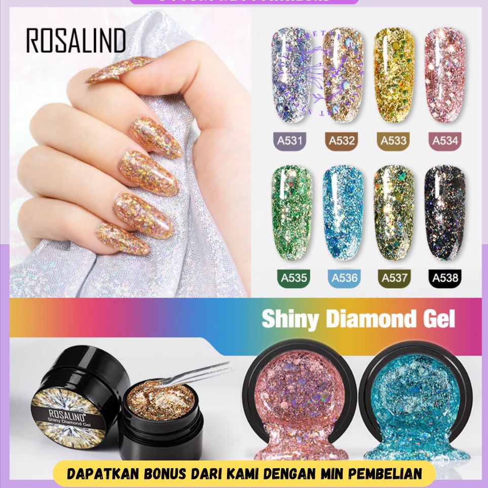 ART P63O ROSALIND SHINY RAINBOW GLITTER NAIL GEL POLISH UV GEL CAT KUKU GEL POLISH KUTEK KUTEKS HALA