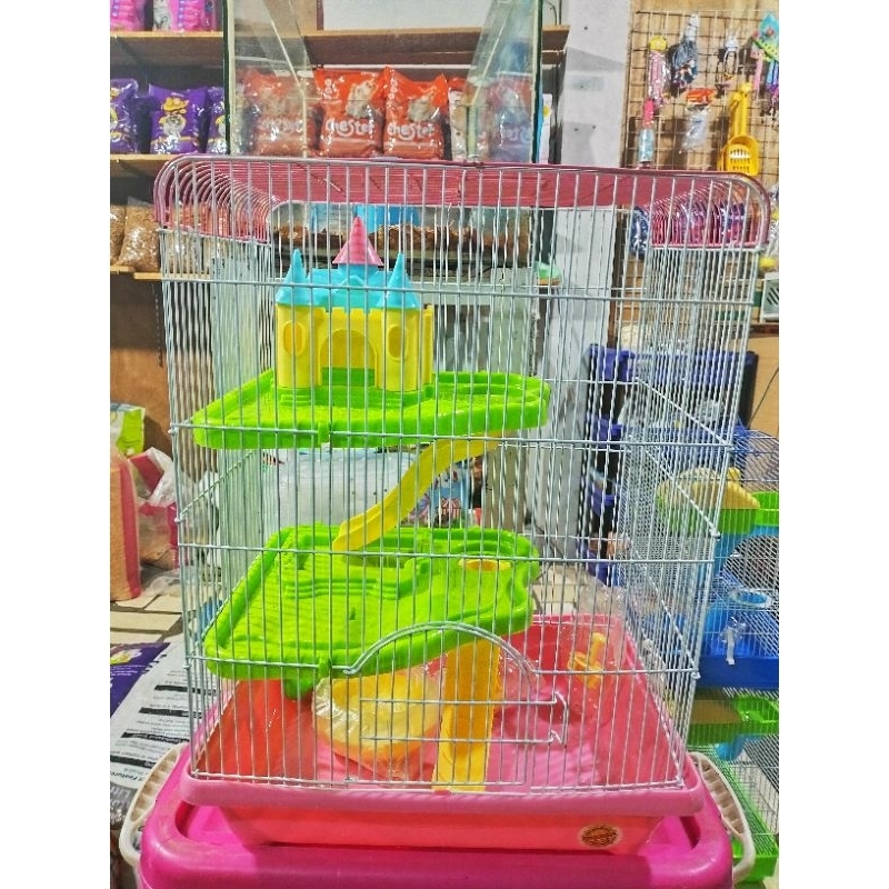 KANDANG HAMSTER UKURAN 3 TINGKAT BESAR(COCOK UNTUK SEMUA JENIS HAMSTER)