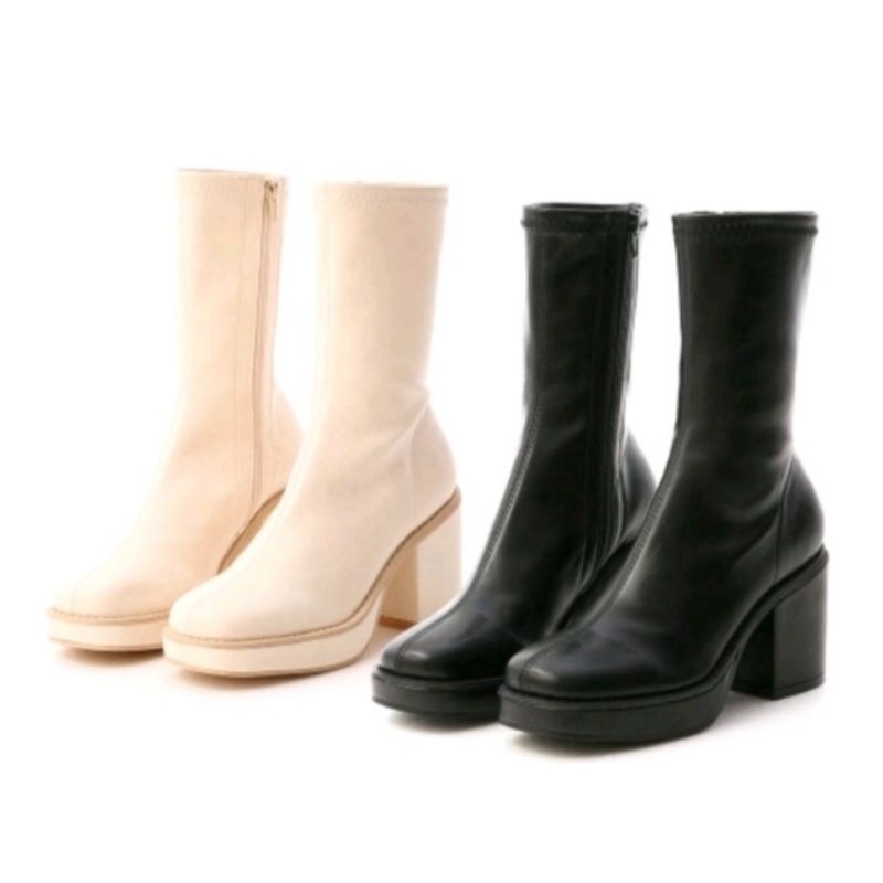 sepatu boot wanita korea modern masa kini Ukuran jumbo / sepatu boot heels agnia terkini big size