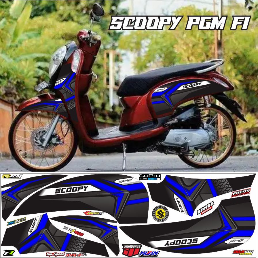 VARIASI STIKER STRIPING MOTOR HONDA SCOOPY FI 2012 2013-2016 VARIASI STICKER