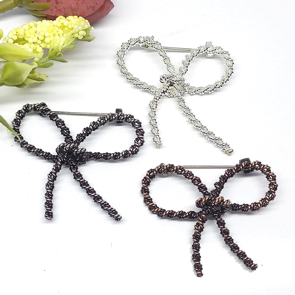 Bros Filigree Kebaya Jilbab Handmade Tembaga Krom Perak Asli Kotagede ID061