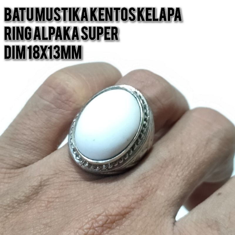 CINCIN BATU MUSTIKA KENTOS KELAPA RING ALPAKA