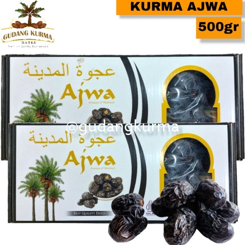 

Ajwa/kurma ajwa /kurma nabi kemasan box/dus 500gram