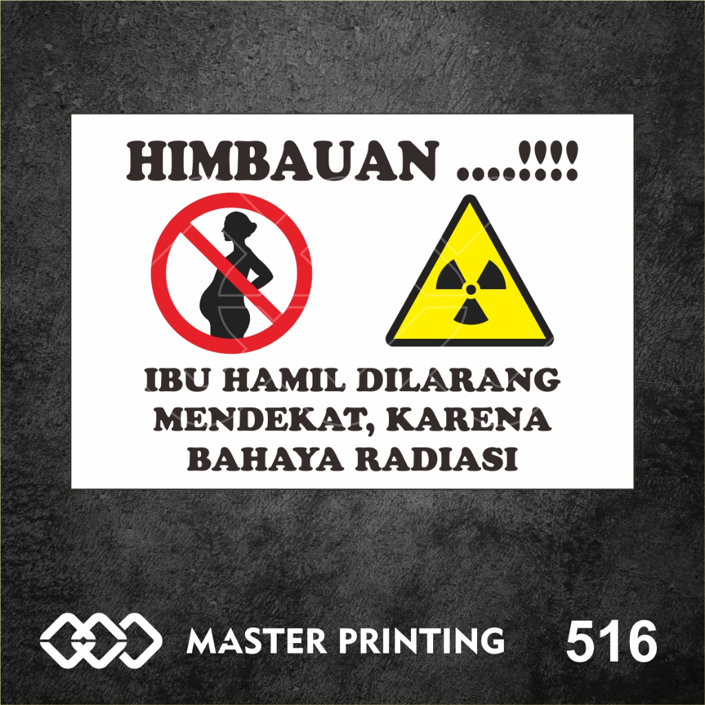 

516 - Stiker Bahaya Radiasi, Sticker Vinyl, Premium, Tahan Air, Termurah, dan Bisa Custom