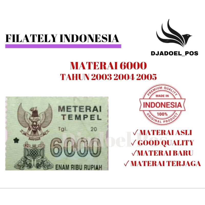 

MATERAI 6000 TAHUN 2003 2004 2005 (Baru)