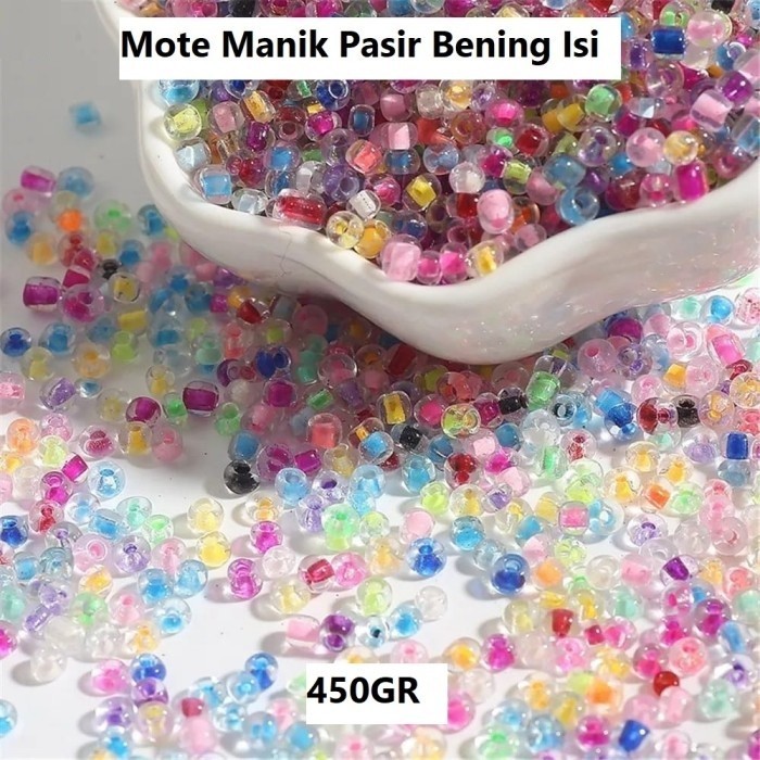 Mote Payet Pasir Celon 3mm Mix Warna-Mote pasir 8.0 isi 1 Pon