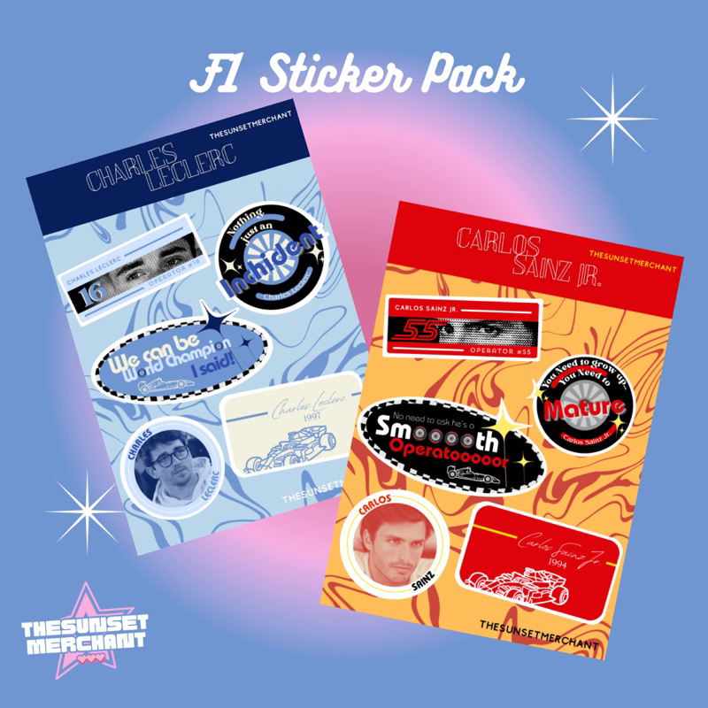 

F1 Sticker Pack - Carlos Sainz and Charles Leclerc
