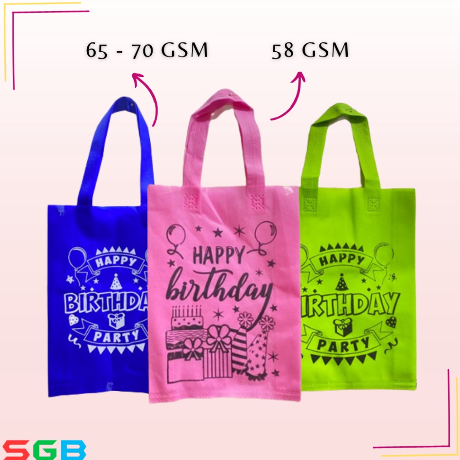 

Souvenir Tanda Cinta dari Setiap Perjalanan harga per LUSIN Goodie Bag HBD Ultah Tali uk 25x35x8 7gsm 58gsm Tas Kain Motif