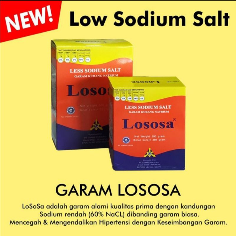 

Lososa 250 gram - Garam Sehat untuk Masak - Garam Rendah Natrium - Garam Rendah Sodium