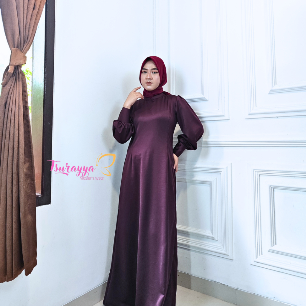 Zeyya Dress Simple Kondangan Wisuda Lamaran Lebaran Dress A-line Poloa Terbaru