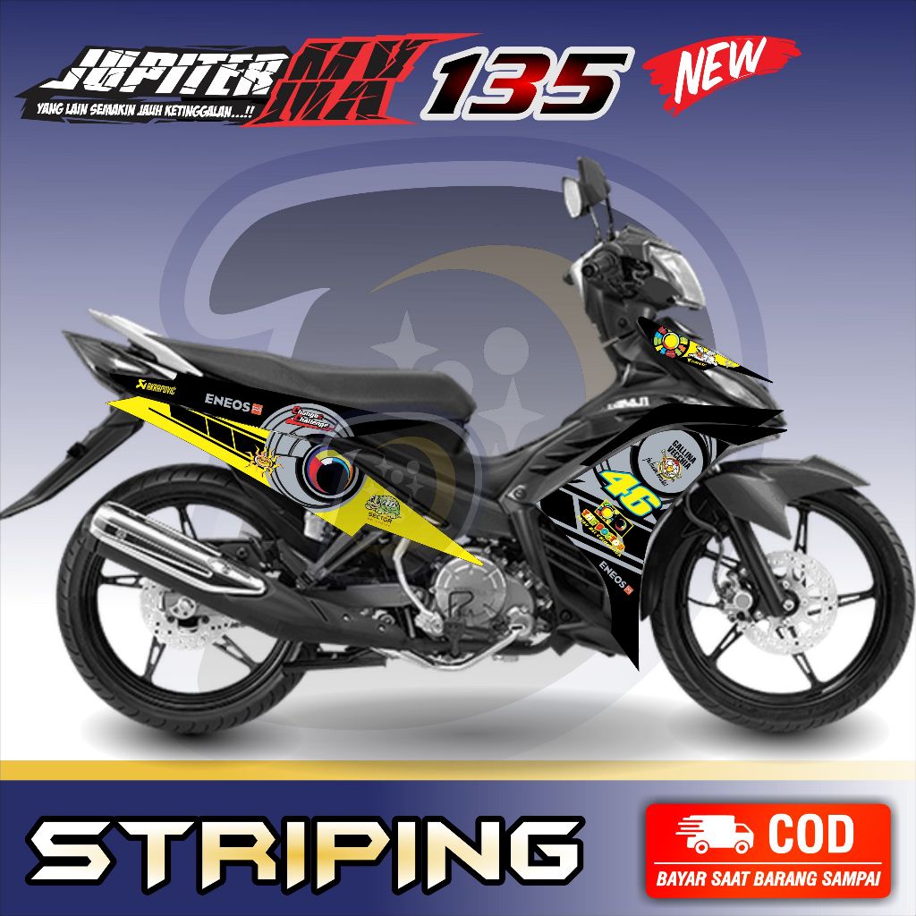 Striping Lis Jupiter Mx 135 New Stiker Motor Jupiter Mx 135 New Rosi