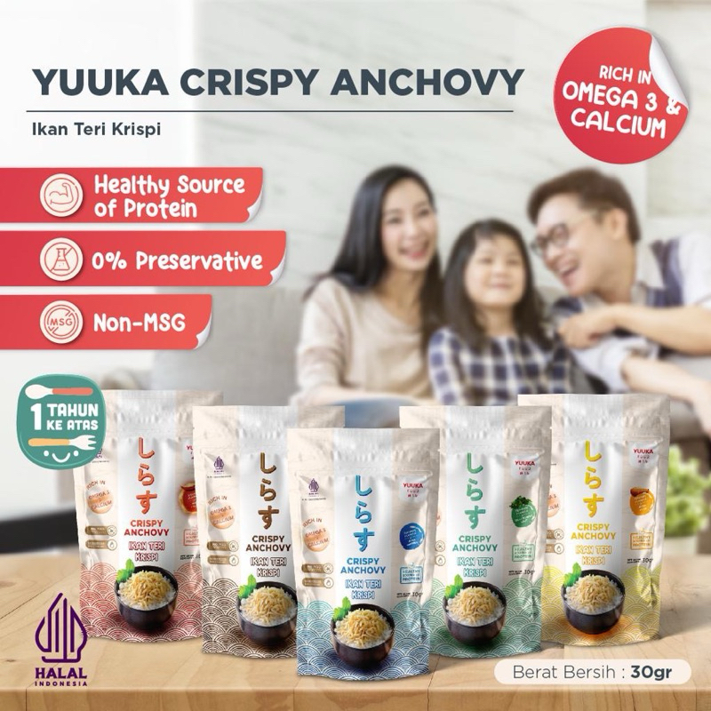 

YUUKA Food Ikan Teri Crispy - Crispy Anchovy - Camilan Mpasi Anak - No Msg