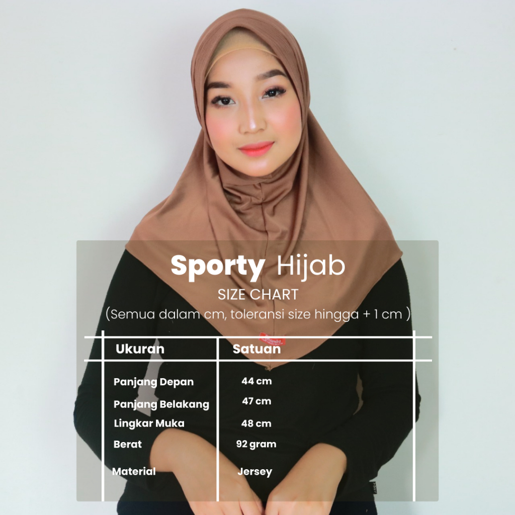 Jilbab Sport - Kerudung Sport Menutup Dada Pet Jersey Olahraga Volly Basket Futsal By Shamira