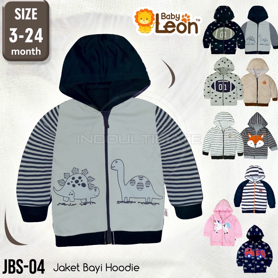 Promo Sale 2 tahun SNI BABY LEON Jaket Anak Bayi Balita JBS4 Hoodie sweater Topi  Baju Kaos Jaket An