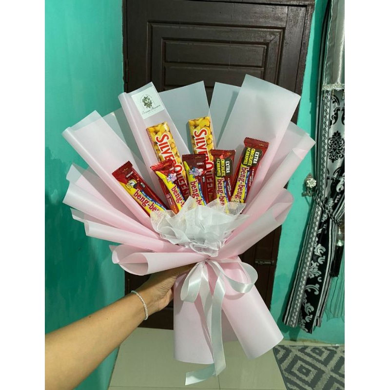 

buket snack medan | buket silverqueen beng - beng | buket snack valentine medan