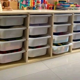 [iniaraini.id] Rak Mainan Kayu | Rak Mainan Kayu Trofast  16 susun